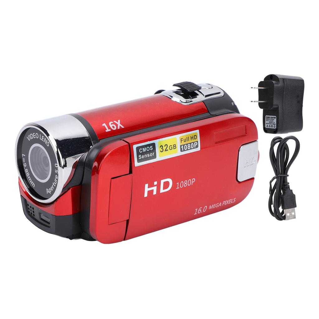 Video Camera Camcorder 16MP 1080P HD 16X Digital Zoom 2.4 Inch Rotation Screen Digital Video Recorde