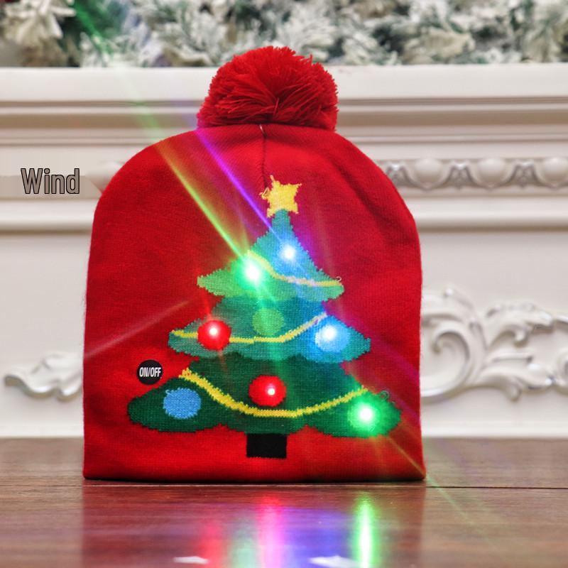 LED Light-Up Knitted Christmas Hat for Adults & Kids - Festive Party Accessory