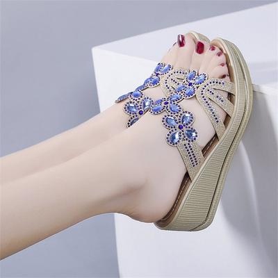 Модные дизайнерские сандалии женские 2025 женские бохо шлепанцы женские тапочки сандалии летние хрустальные туфли с открытым носком плоские сандалии zapatos mujer