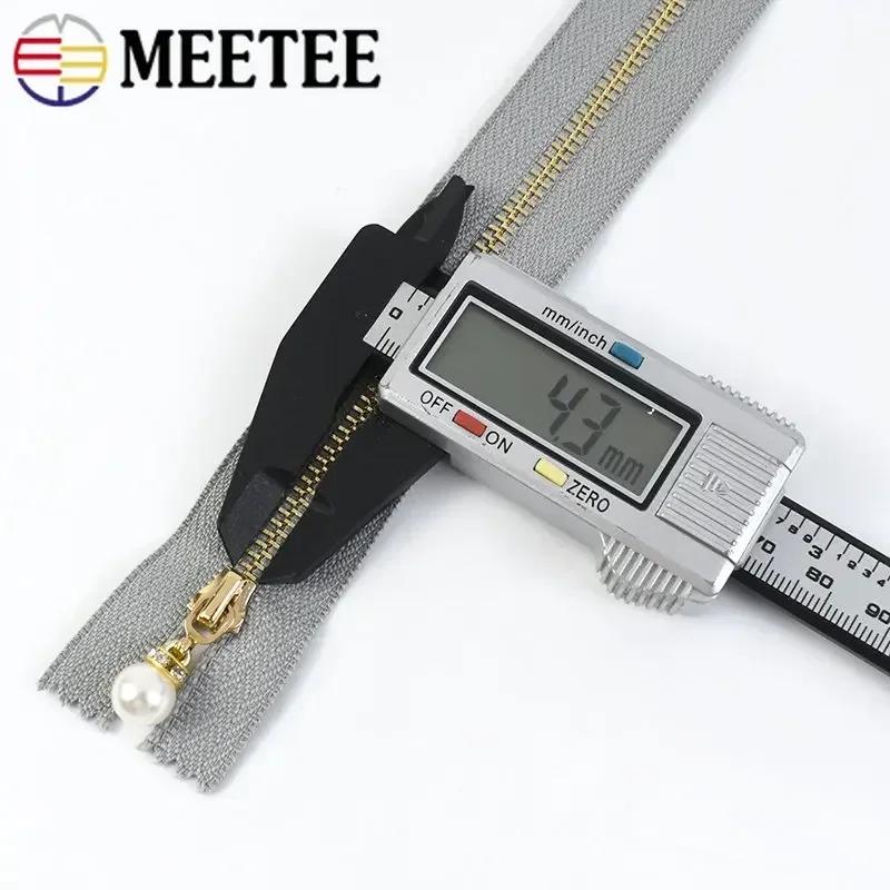 5 шт. Металлические молнии Meetee №3 15/18/20/25/30 см Сквозная застежка-молния для шитья куртки пальто Декор Ремонт молний Аксессуары для DIY