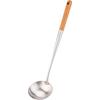 FJNATINH 17-inch Wok Ladle, 304 Stainless Steel Wok Spatula (Walnut)