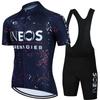 Mens Summer Breathable Cycling Jersey Set With Bib Shorts Quick-Dry Performance Wear Road Bike Riding