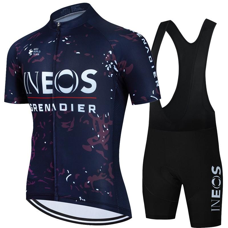Mens Summer Breathable Cycling Jersey Set With Bib Shorts Quick-Dry Performance Wear Road Bike Riding