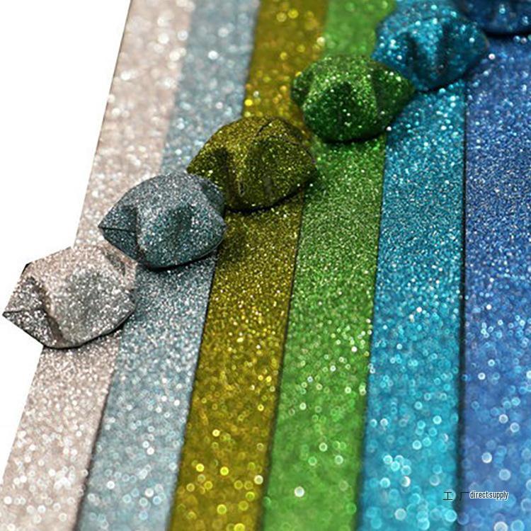 Glitter Origami Wishing Stars: Handmade Five-Pointed Colored Paper for Star Folding with Optional Colors