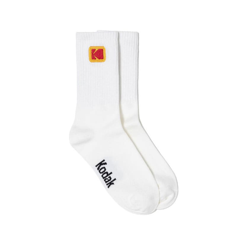 Kodak Apparel Носки ColorPlus с мини-логотипом, с манжетой-резинкой, БЕЛЫЕ
