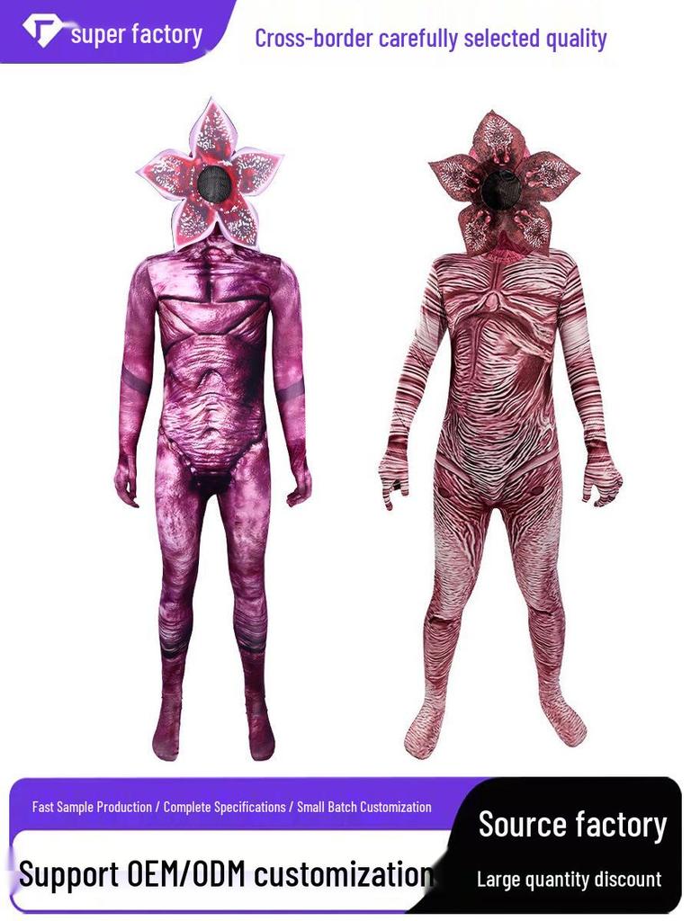Zombie Party Man-Eating Flower Cosplay Costume - Knitted Halloween Jumpsuit