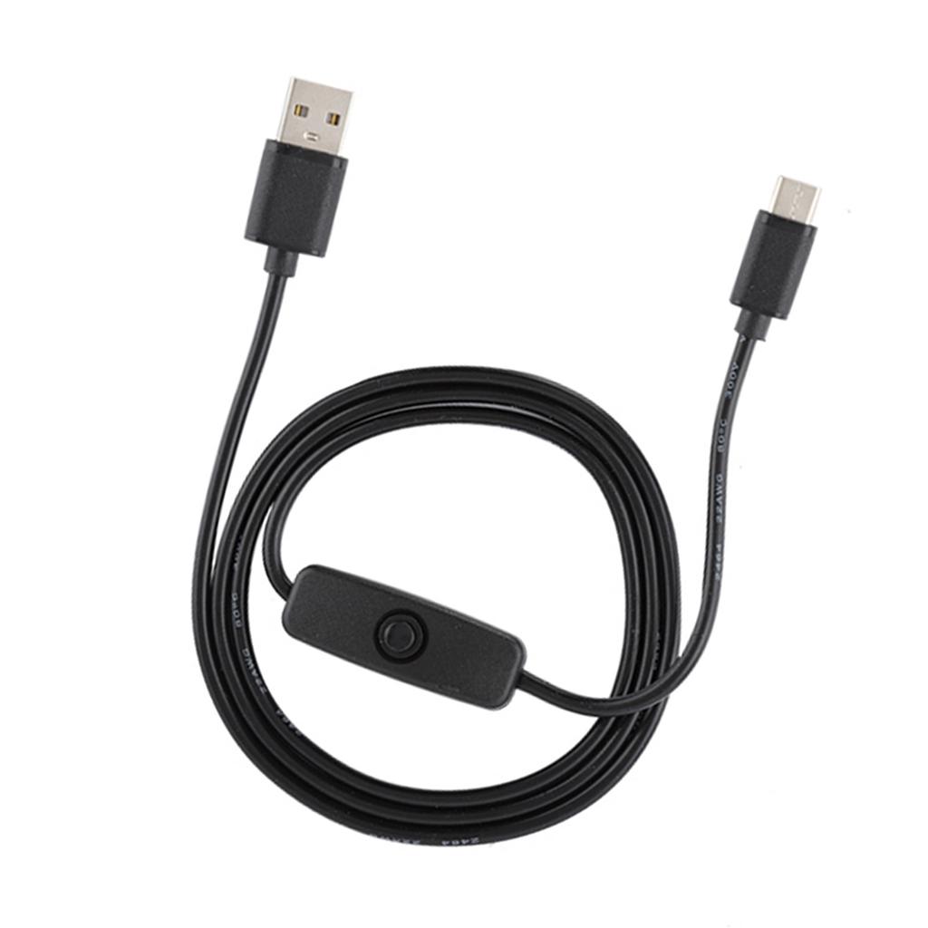 3PCS 5V3A TypeC Interface Power Adapter Power Cord with Switch for Raspberry Pi 4B