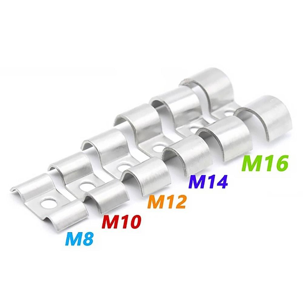 1Pcs Double Side Pipe Clamp M-Type Throat Hoop Horseback Pipe Line/Wire/Tubing/Gas Hose Pipe