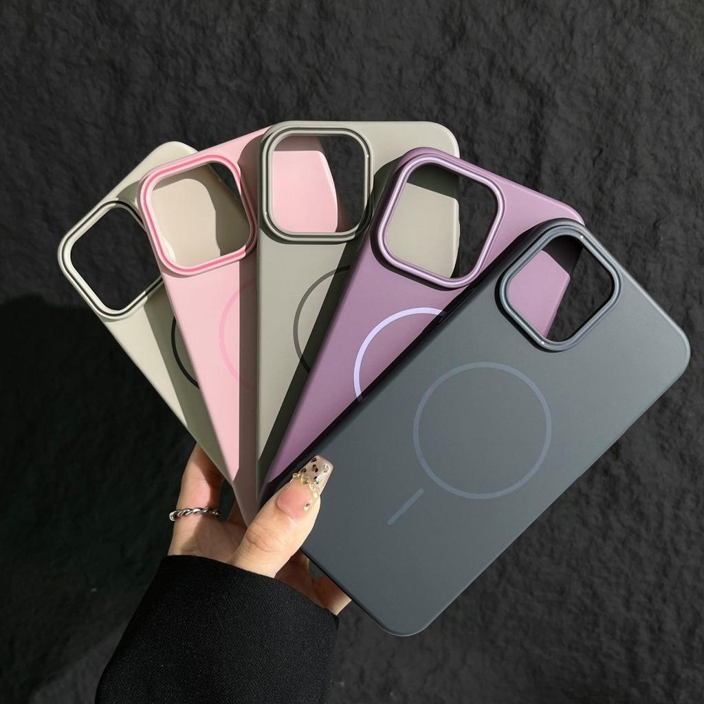 Soft PC Shell Couple Anti-fingerprint Solid Color Cute New Skin-feel Hard Shell Internet Celebrity All-inclusive Light Luxury Mobile Phone Case