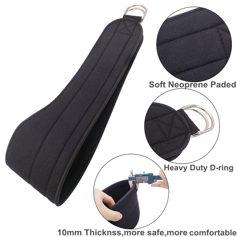 Up Thick Neoprene Sport With Chain Dipping Belt Protector Strap Waist Support Weight Lifting Belt