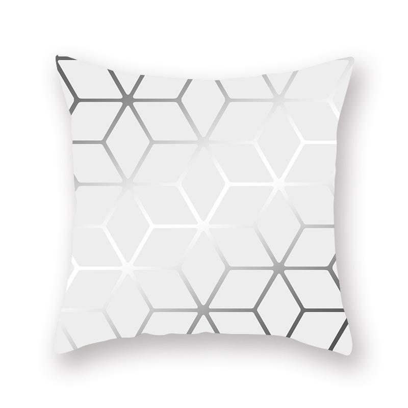 Офисная автомобильная тканевая подушка для кровати, чехол для подушки персиковой кожи, серый геометрический чехол для дивана, чехол для подушки