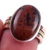 Natural Mahogany Obsidian Gemstone 925 Sterling Silver Two Tone Ring S.6.5 Z4w21