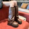 2024 New Autumn and Winter Versatile Women's Flat Heel Women's Boots High-Quality Women's Rider Boots Casual Knee-high Boots
