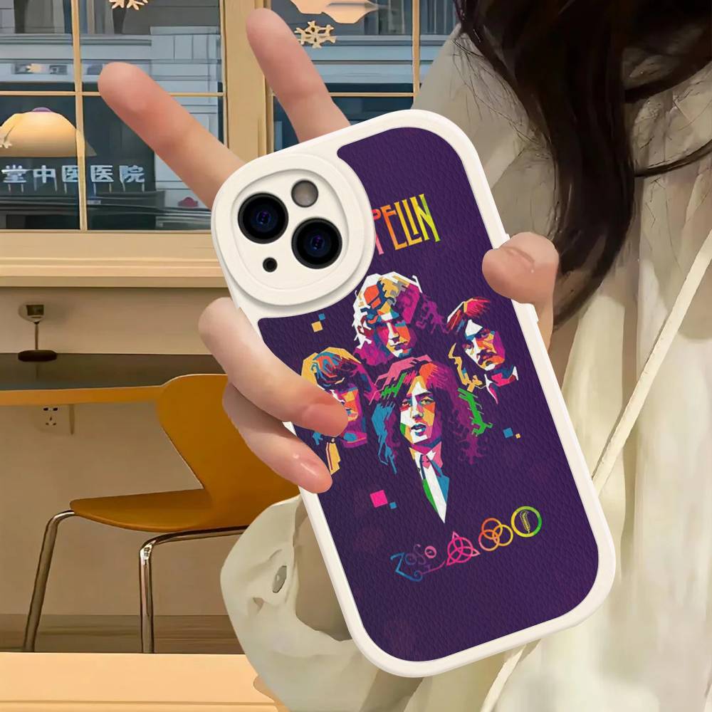 Чехол для телефона Rock Band L-Led Zeppelin для iPhone 16 15 14 16E 13 12 11 Pro Max Plus, кожаный