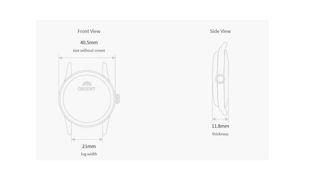 Orient Nd Generation Bambino Brown Leather Band Steel Case Automatic Analog Watch FAC00005W Mens 40.5mm