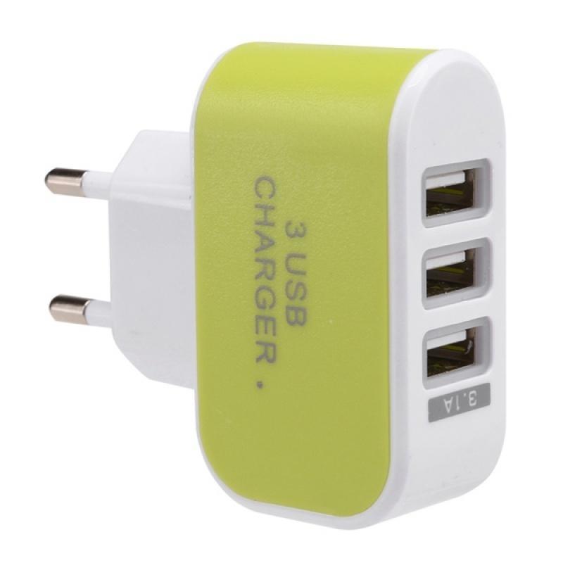 3.1 Тройной USB-адаптер для настенного зарядного устройства переменного тока с 3 портами для путешествий и путешествий для Samsung iPhone