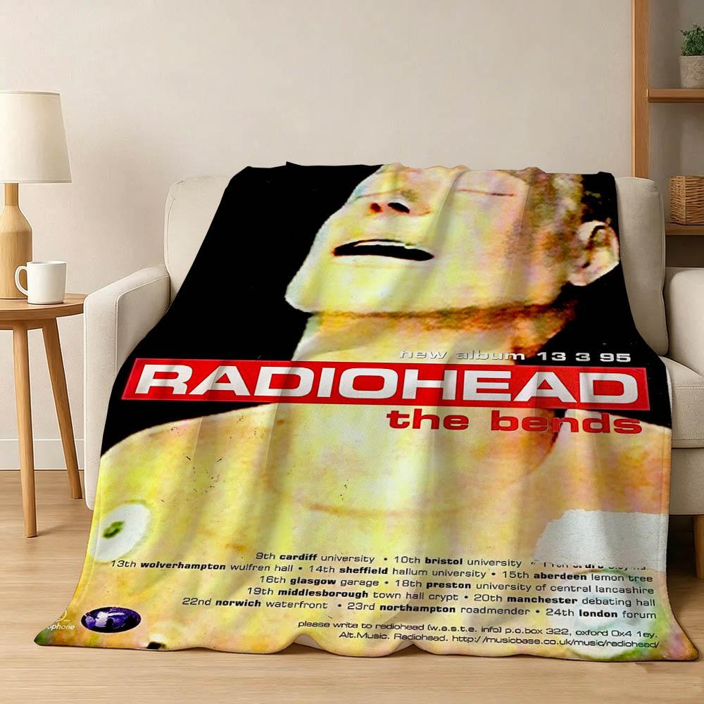 Singer R-RadioheadS-d Band Ok Computer Flannel Blanket Soft Throw Blanket Art For Home Decor Bedroom Bed Sofa Picnic Fans Gifts