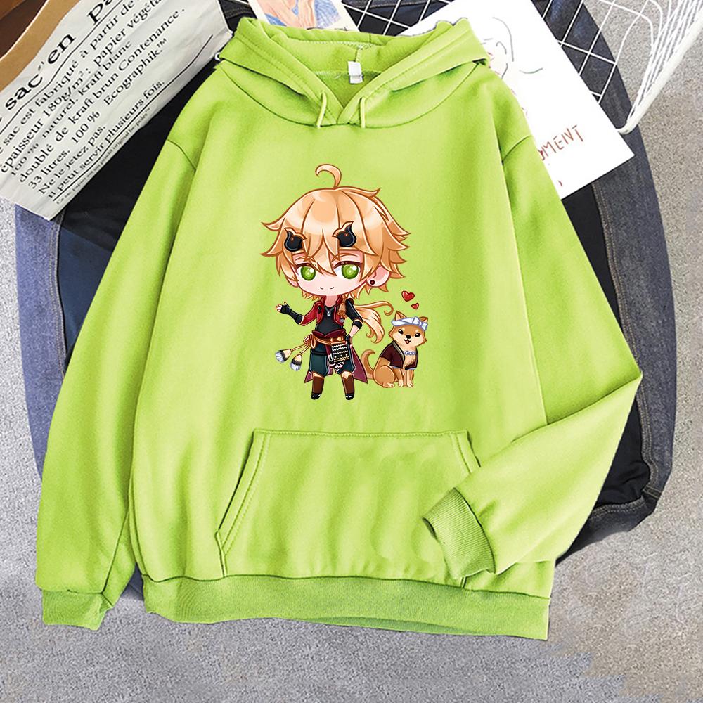 Hot Kawaii Oversized Genshin Impact Hoodie Game Printed Thoma Sweatshirts Horror Sudaderas Mujer Gothic Hip Hop Wo Unisex Streetwear