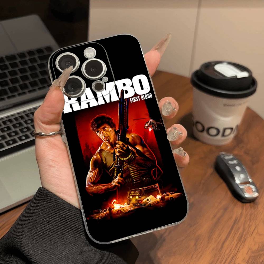1 шт. Прозрачный чехол для телефона с изображением фильма «Рэмбо: Первая кровь» для IPhone 16 15 14 13 12 11 Pro Max Plus Мягкая крышка