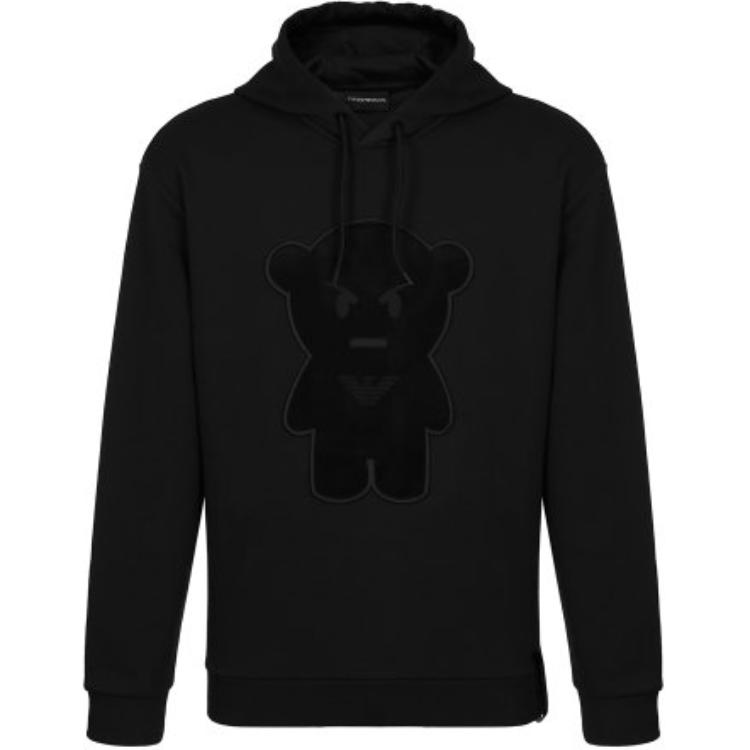Emporio Armani Толстовка с капюшоном и принтом медведя Мужская одежда Черный 6G1MD8-1J36Z-0999