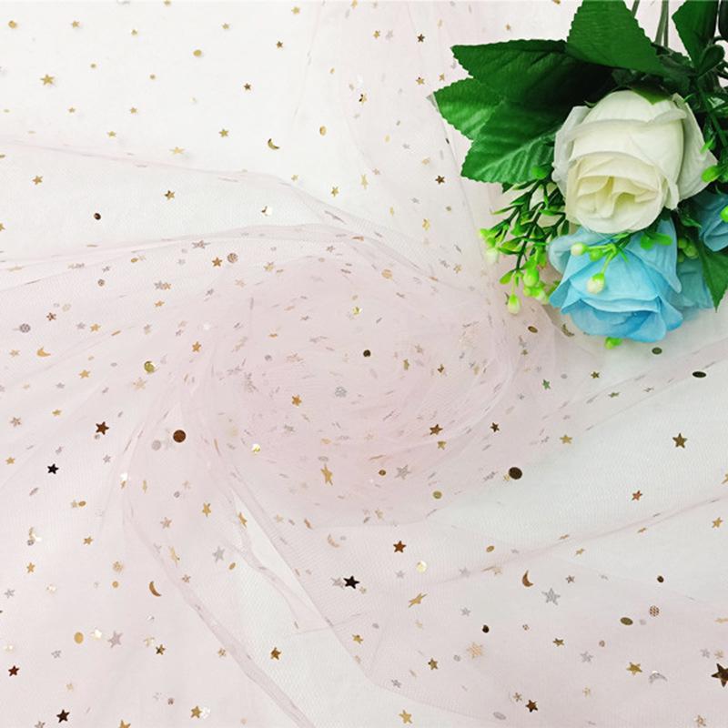Предварительно нарезанная сетчатая ткань из тюля «Звездная луна» для букетов, юбок для стола и платьев для кукол