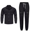 Мужской однотонный модный повседневный комплект, легкая мужская повседневная куртка-костюм