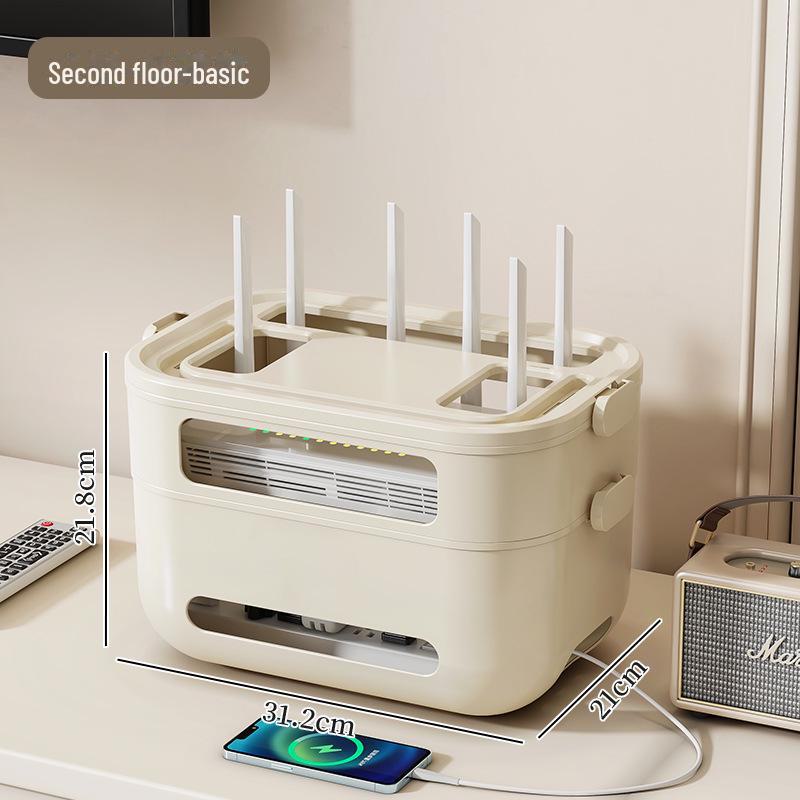 Домашняя розетка WiFi и стойка для телевизионной приставки с беспроводным маршрутизатором и системой управления кабелями