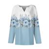 Жен. Футболка Футболка Пуговицы Цветочный принт Длинный рукав Повседневные Выходные Мода Классический Классический V-образный вырез Обычный Топ