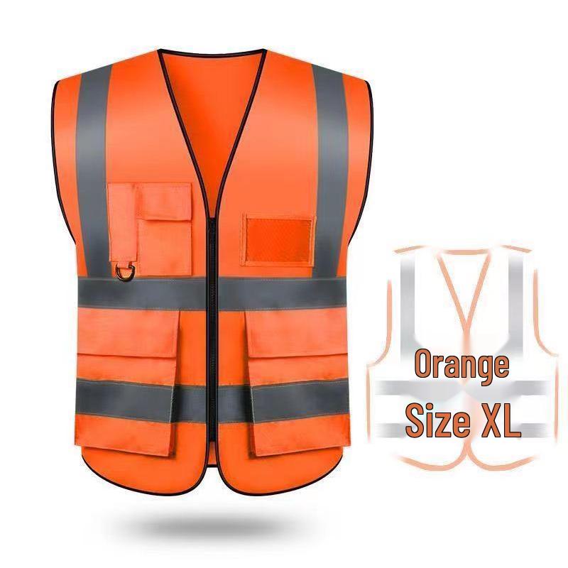 Светоотражающий защитный жилет с несколькими карманами на заказ для улицы, санитарных работ, садоводства и охраны с бесплатной печатью