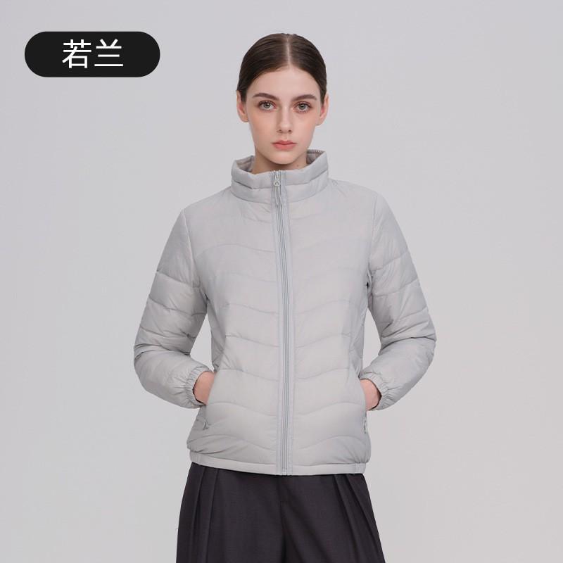 Lightweight Womens Short Down Jacket 2026 Fall Slim Fit Stand Collar Nylon Outerwear Daily Wear