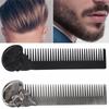 Pocket Beard Comb,Hairdressing Comb,Skull Pattern Hair Styling Mustache Shaping Oil Hair Comb