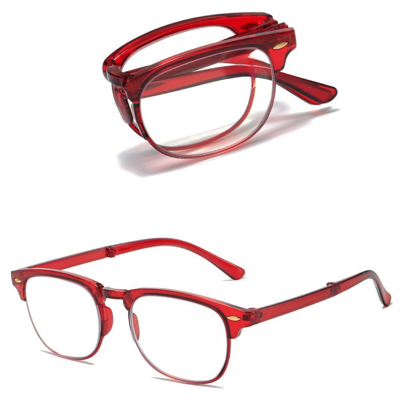 Men Women Portable Foldable Reading Glasses Vintage Anti Blue Light Ultra Light Far Sight Eyewear