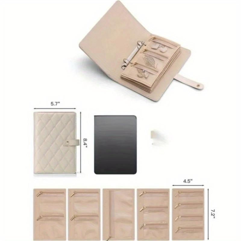 Роскошная кожаная портативная книга для хранения ювелирных изделий с отрывными листами, большая вместительная сумка для хранения сережек, ожерелий, ювелирных изделий