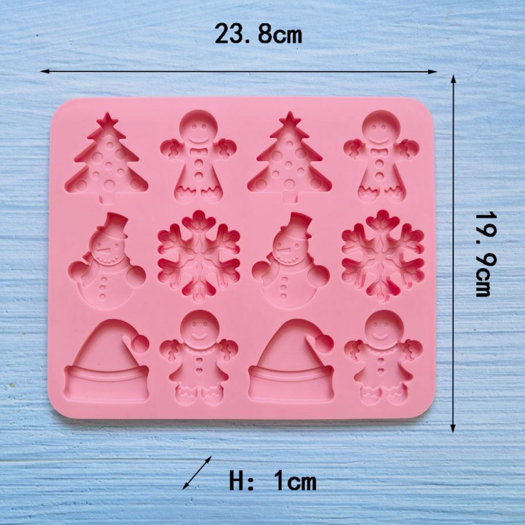 Рождественская шапка силиконовая форма для шоколада своими руками снежинка снеговик печенье помадка конфеты пряничный человечек торт декор леденец подарки
