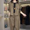 Spring Summer Half Sleeved Workwear Two Piece Casual Loose Fit Versatile Fashion Set