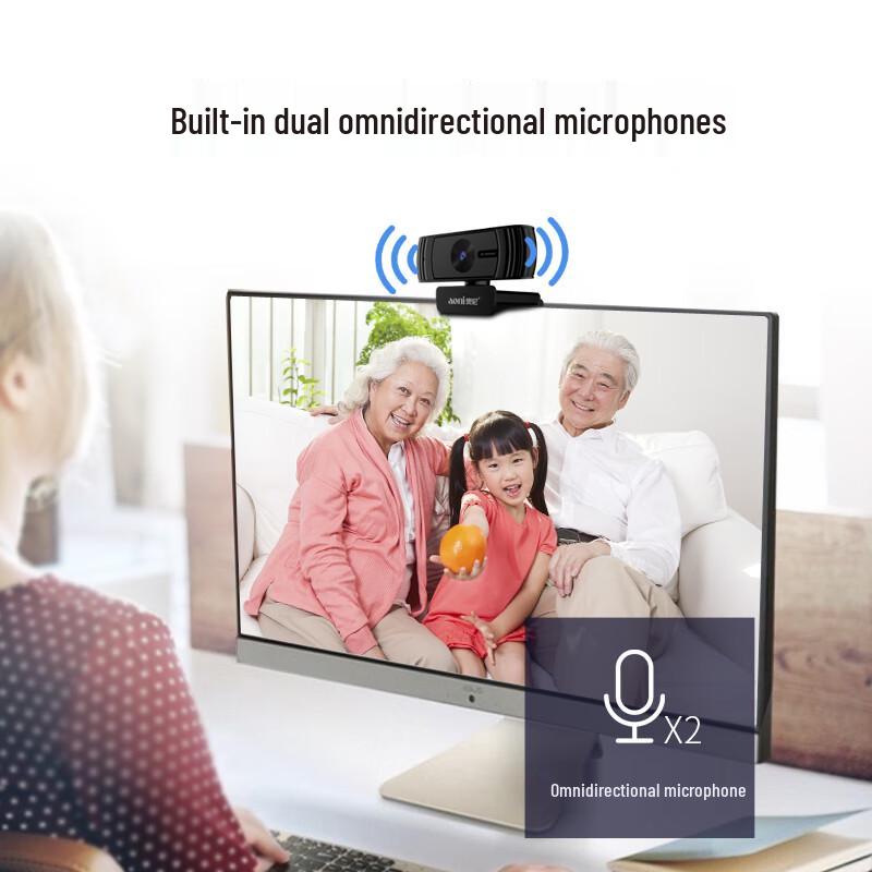 AONI C39 2K 60fps USB веб-камера с двойным микрофоном