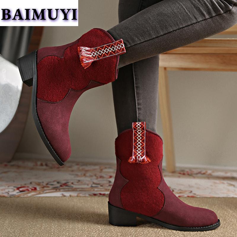 Женские ботильоны на среднем каблуке с бахромой, модная обувь 2025 года, повседневные замшевые ботинки челси на толстом каблуке, зимние новые готические туфли-лодочки Mujer Botas