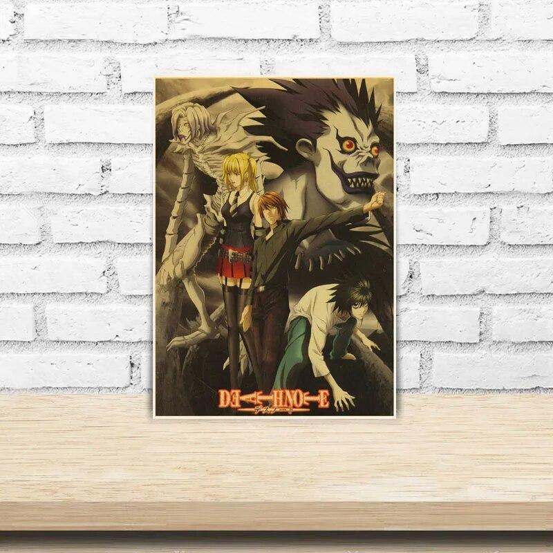 Аниме Тетрадь смерти настенные постеры исследование гостиной домашний декор HD принты фотографии комиксов искусство винтажный плакат бар кафе наклейки на стену