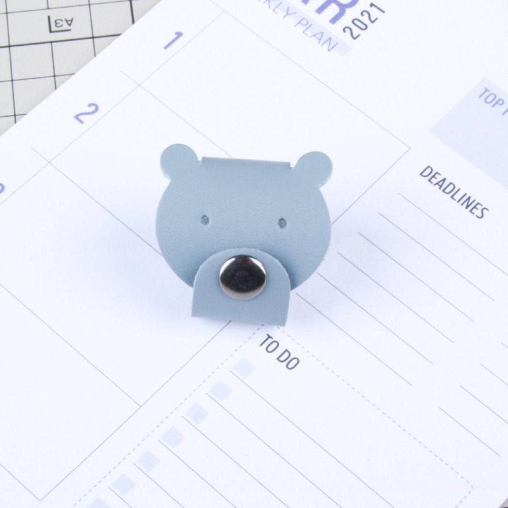 Earphone Cord Organizer Cute Animal Leather Cable Winder Anti Loss Cable Protector Clip Cartoon Bear/cattle