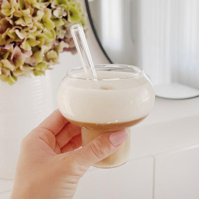 Transparent Glass Cup Coffee Mug Latte Whiskey Wine Dessert Glass Cup Home Drinkware Gourd Shape Cocktail Glass