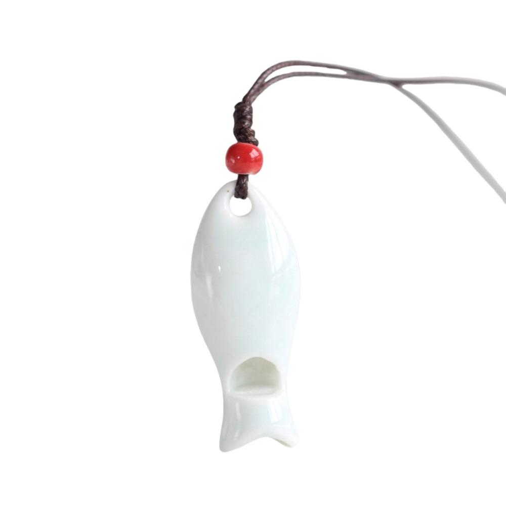 Chinese Style Porcelain Necklace Delicate Boho Ethnic Necklace Gifts Personalized Whistle Friend