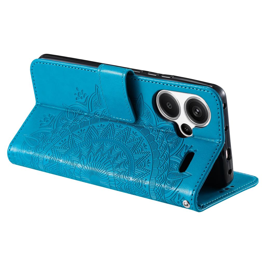 Чехол для Xiaomi Redmi Note 13 Pro+ 5G из ПУ кожи с оттиском цветка мандалы, откидная крышка