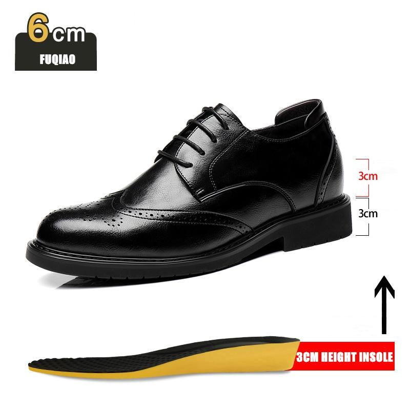 Hidden Heel 8/6CM Cow Leather Men Shoes Office Work Elevator Shoes Brand Man Business Oxfords Footwear Suit Shoes Lift Sneakers