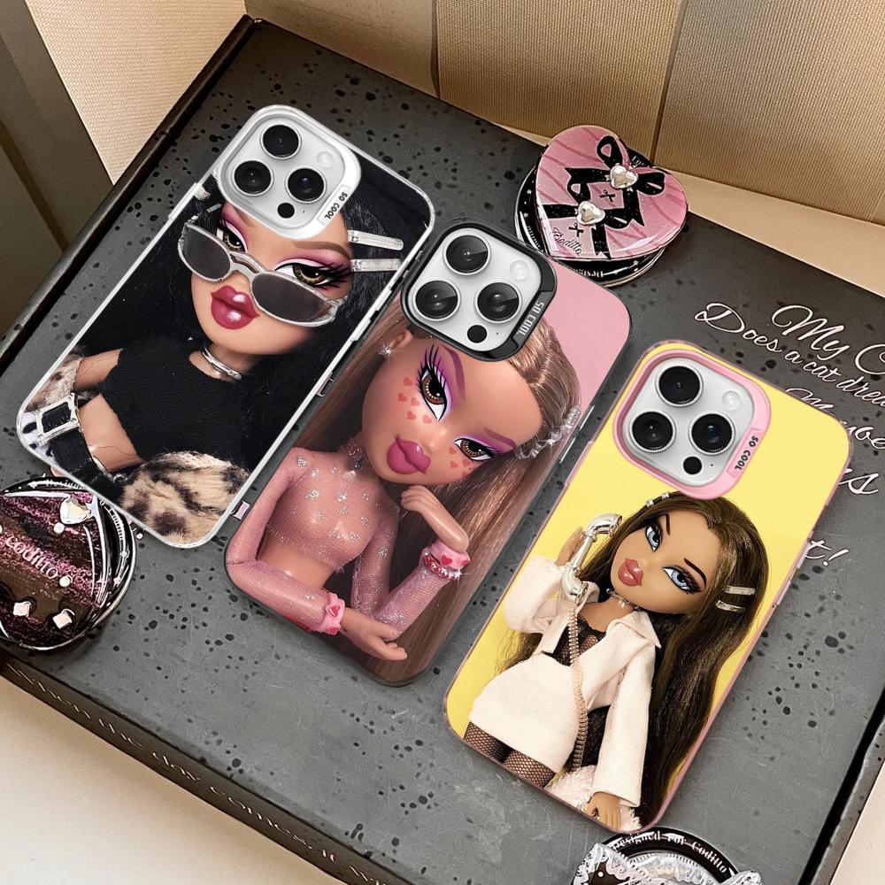 Cute Bratz Doll Phone Case For IPhone 16 15 14 13 12 11 Pro Max X XR XSMAX 8 7 Plus Matte Shockproof Back Cover