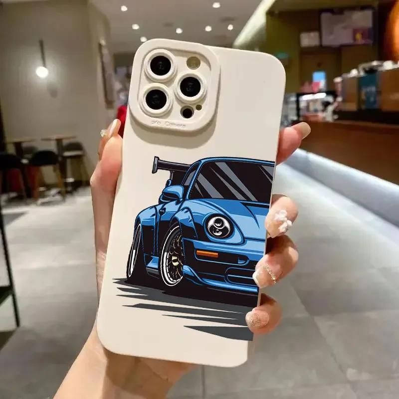 Персонализированный модный чехол для телефона с рисунком автомобиля для IPhone 11 12 13 14 15 16 Pro Max Mini X XS XR Max 7 8 Plus SE Мягкий силиконовый чехол