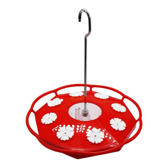 Кормушка для колибри 600 мл, подвесная кормушка для диких птиц с 8 отверстиями для кормления цветов и насестом для декора сада, патио, заднего двора