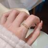 Double-layer Zircon Ring for Women's Simple and Advanced Sense, New Versatile Cold Wind Honeycomb Fashionable Opening Adjustable Ring