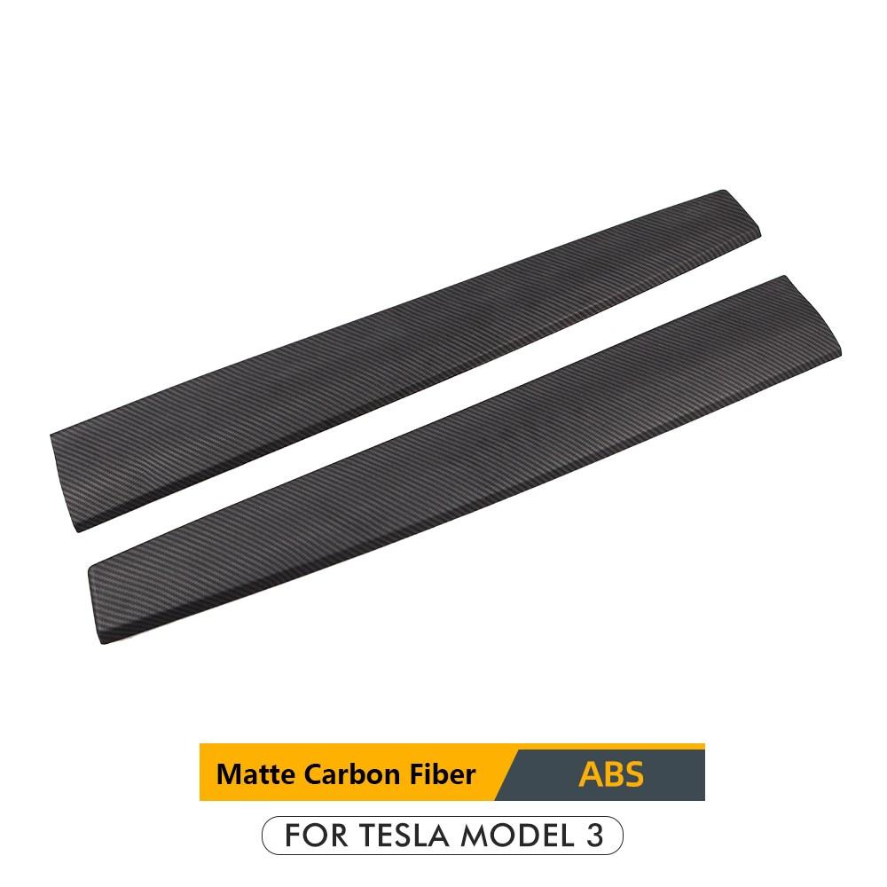 Heenvn For Tesla Model 3 2017-2023 Model Y 2021-2024 Carbon Fiber ABS Car Center Console Trim Door Side Dashboard Decor Cover