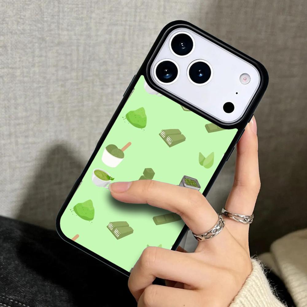 Чехол Capa для iPhone 17 Air 16 Pro Max 15 Plus 11 13 Mini 14 12 Задняя крышка телефона Узор Летнее Мороженое Зеленый Чай