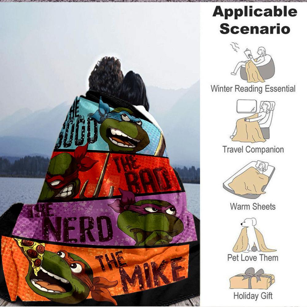 1pc Ninja Turtles Blanket Versatile for Couch, Office Bed